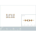 Boucles d'oreilles plaqué or 750 clous puces carré Oxyde de Zirconium 4 mm x 4mm