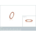 Bague plaqué or 750 5 microns rose et oxyde de zirconium micro serti