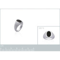 Bague argent massif 925 et imitation onyx