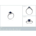 Bague argent massif 925 rhodié et oxyde de zirconium micro serti