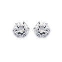 Puces d'oreilles 7 mm clous - Maryam - argent 925 rhodié - zircon transparent