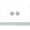 Puces d'oreilles 7 mm clous - Maryam - argent 925 rhodié - zircon transparent