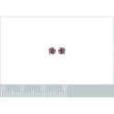 Boucles d'oreilles tige puces clous 3 mm - Lila - argent massif - cristal rose