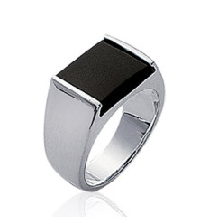 Bague argent massif 925 et imitation onyx