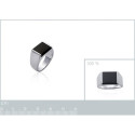 Bague argent massif 925 et imitation onyx