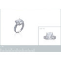 Bague argent massif 925 rhodié et oxyde de zirconium