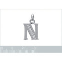 Pendentif argent massif 925 rhodié et oxyde de zirconium