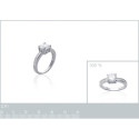 Bague argent massif 925 rhodié et oxyde de zirconium