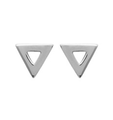 Boucles d'oreilles triangles puces clous 6 mm - argent massif 925 rhodié