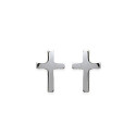 Boucles d'oreilles puces croix chretienne - Alice - argent massif 925 rhodié