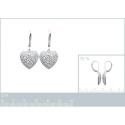 Boucles d'oreilles coeurs dormeuses 30 mm - Clara - argent 925 rhodié - zircon