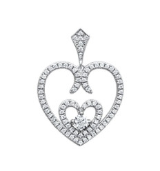 Pendentif argent massif 925 rhodié et oxyde de zirconium micro serti