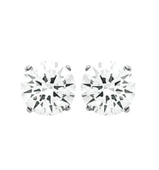Puces d'oreilles 8 mm - Arwa - argent massif 925 rhodié - zirconium transparent