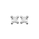 Puces d'oreilles 3 mm clous - Serena - argent 925 rhodié - zircon carré blanc