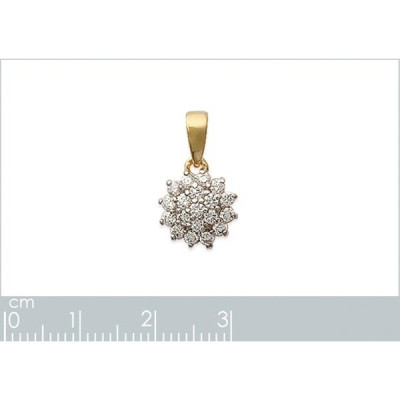Pendentif plaqué or 750 3 microns bicolore et oxyde de zirconium