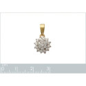 Pendentif plaqué or 750 3 microns bicolore et oxyde de zirconium