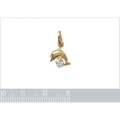 Pendentif plaqué or 750 3 microns et cristal