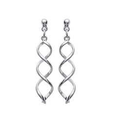 Boucles d'oreilles pendantes 30 mm clous - Adele - argent massif 925 rhodié