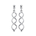 Boucles d'oreilles pendantes 30 mm clous - Adele - argent massif 925 rhodié