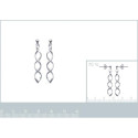 Boucles d'oreilles pendantes 30 mm clous - Adele - argent massif 925 rhodié
