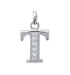 Pendentif argent massif 925 rhodié et oxyde de zirconium