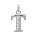 Pendentif argent massif 925 rhodié et oxyde de zirconium