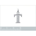 Pendentif argent massif 925 rhodié et oxyde de zirconium