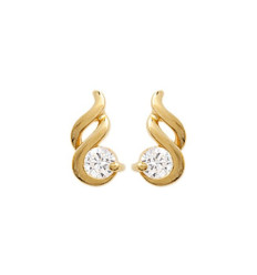 Boucles d'oreilles plaqué or 750 3 microns et oxyde de zirconium puces