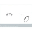 Bague argent massif 925 rhodié et oxyde de zirconium