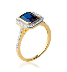 Bague plaqué or 750 5 microns bicolore et oxyde de zirconium micro serti