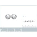 Boucles d'oreilles 7 mm puces clous rondes - Elisa - argent 925 rhodié - zircons