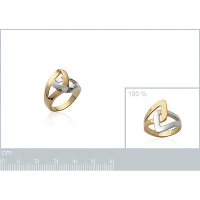 Bague plaqué or 750 3 microns bicolore