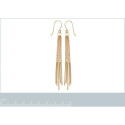 Boucles d'oreilles pendantes crochets plaqué or 5 fils 90 mm