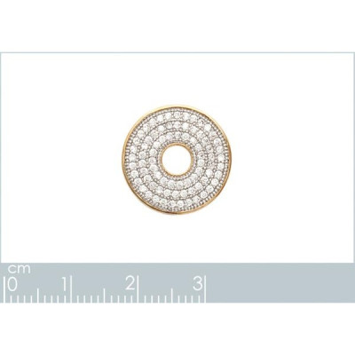 Pendentif plaqué or 750 3 microns bicolore et oxyde de zirconium micro serti