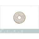 Pendentif plaqué or 750 3 microns bicolore et oxyde de zirconium micro serti