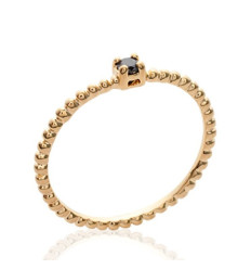 Bague plaqué or 750 5 microns et oxyde de zirconium