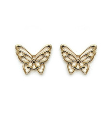 Boucles d'oreilles plaqué or 750 puces papillons
