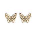 Boucles d'oreilles plaqué or 750 puces papillons