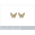 Boucles d'oreilles papillons puces plaqué or jaune 10mm x 8mm