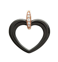 Pendentif plaqué or 750 3 microns rose oxyde de zirconium et céramique