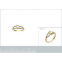 Bague plaqué or 750 5 microns bicolore et oxyde de zirconium