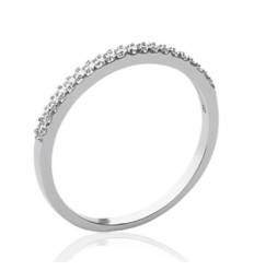 Bague argent massif 925 rhodié et oxyde de zirconium micro serti