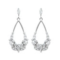 Boucles d'oreilles 30 mm pendantes clous - Lilou - argent 925 rhodié - zirconium