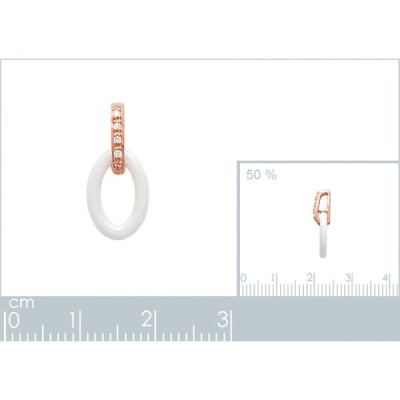 Pendentif plaqué or 750 3 microns rose oxyde de zirconium et céramique