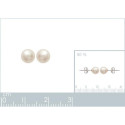 Boucles d'oreilles 6 mm puces clous - Stella - argent massif - imitation perle