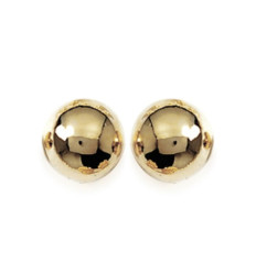 Boucles puces d'oreilles boules 10mm plaqué or jaune 750 1cm