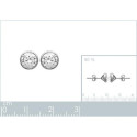 Puces d'oreilles clous rondes 6 mm - Sara - argent 925 rhodié - zircon blanc