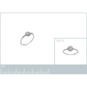 Bague argent massif 925 rhodié et oxyde de zirconium