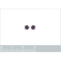 Boucles d'oreilles puces clous femme 4mm - Nina - argent massif - cristal violet