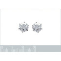 Puces d'oreilles 8 mm clous - Andrea - argent 925 rhodié - zircon transparent